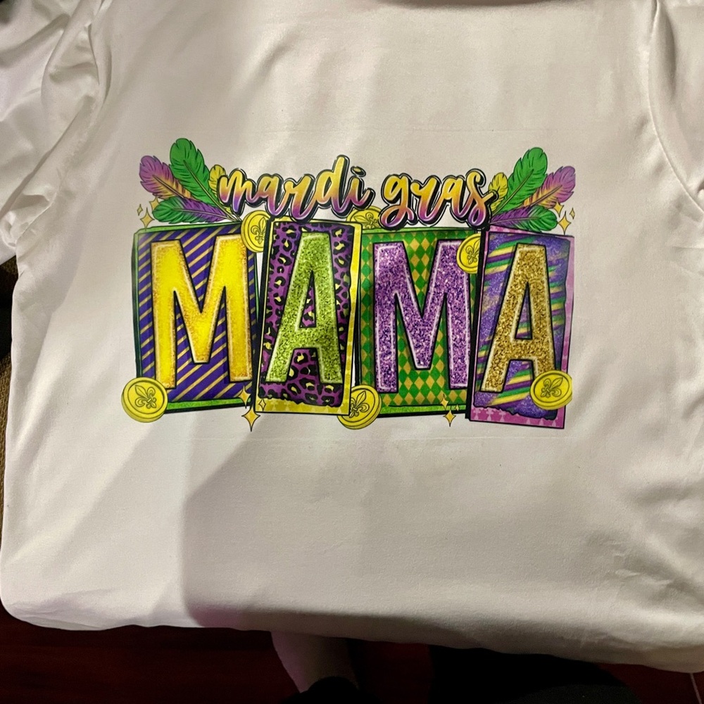 Custom Mardi Gras Tees I have all white tshirt on hand at the moment